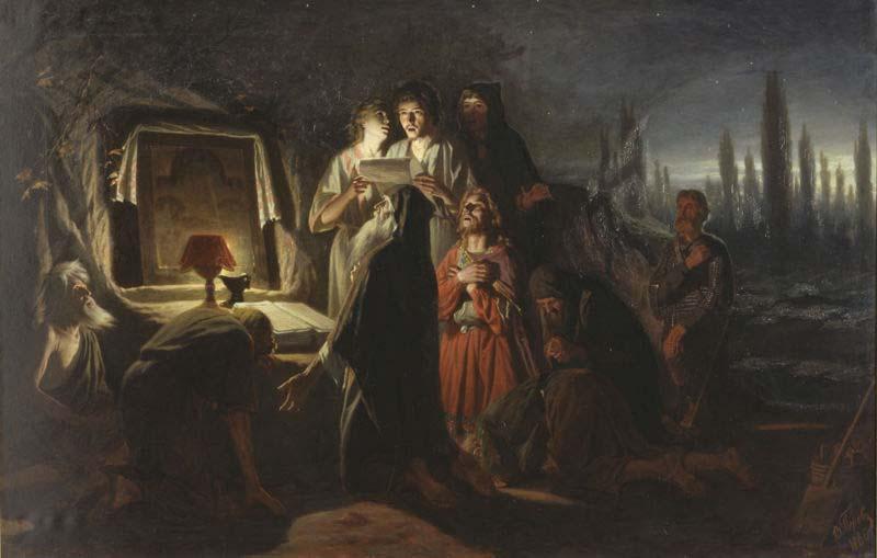 Vasily Perov First Christians of Kiev oil painting image